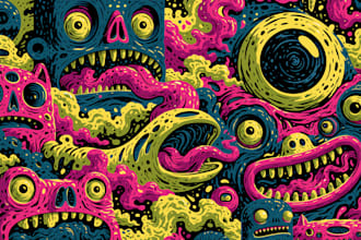 create hypnotic psychedelic and trippy illustrations