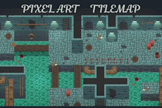 do 2d pixel art tileset game art tilemap pixel character sprite sheet animation