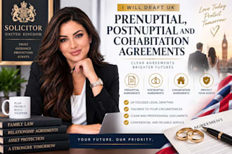 draft UK prenuptial, postnuptial and cohabitation agreements