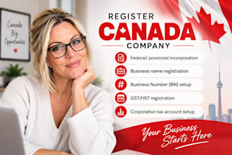 register canada company, federal or provincial incorpation, gst, hst and bn