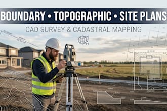 create boundary property survey topographic site plans and cadastral maps