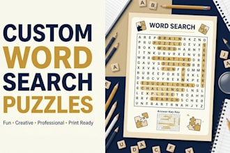 design a professional word search book cover for KDP