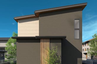 revamp modern japandi living house,backyard exterior area,interior design render
