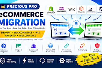 ecommerce migration shopify woocommerce wix magento bigcommerce store transfer