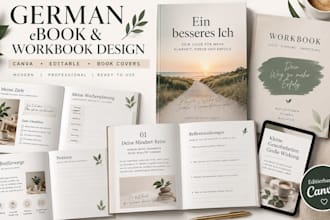 design german canva ebook workbook design and book cover design ebook formatting