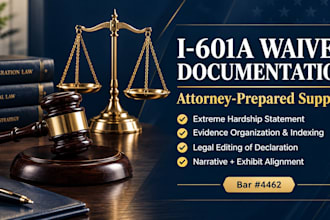 draft a powerful I 601a extreme hardship waiver letter as a US attorney