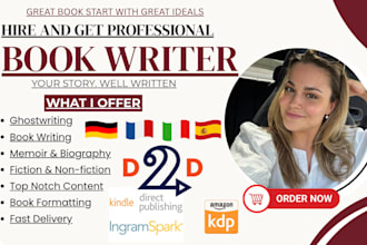 be ebook writer, ghost book writer, fiction writer non fiction book editor novel