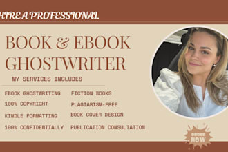 be ebook writer, ghost book writer, fiction writer, non fiction self help writer
