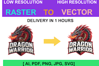 convert logo to vector, raster to vector tracing with 24h delivery