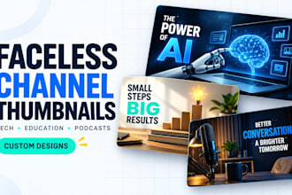 design youtube thumbnails for faceless tech and ai channels