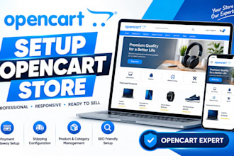 install and setup opencart store, migrate or fix opencart issues, opencart seo