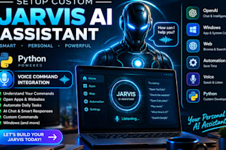 setup custom jarvis ai assistant, python, vioce command integration