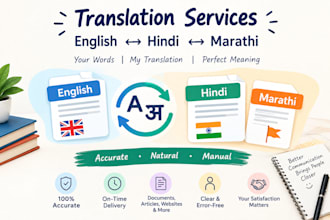 translate english and hindi to marathi manually and accurately