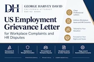 create a US employment grievance letter for workplace complaints and HR disputes