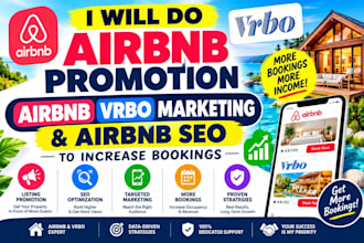 do airbnb promotion, airbnb vrbo marketing and airbnb seo to increase bookings