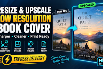 resize and upscale your low resolution book cover