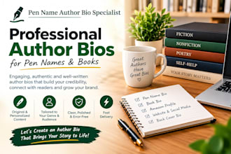 be your pen name author bio specialist for books and profiles