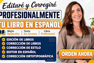 editaré y corregiré profesionalmente tu libro en español
