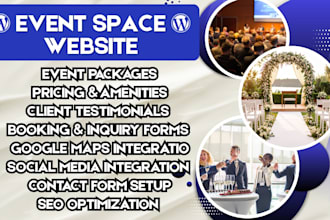 build an event space website, banquet website that turns visitors into bookings