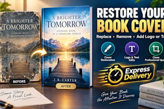 restore your book cover and replace remove or add logo or text