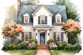 hand paint a stylised watercolor illustration