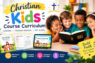 create christian kids course curriculum, training manual and PPT slides