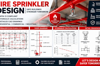design nfpa 13 fire sprinkler drawings, hydraulic analysis fire protection plan