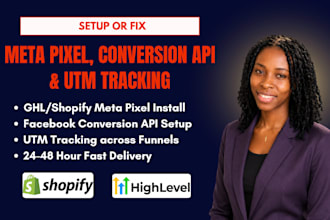 setup meta pixel fb conversion API google analytics 4 for gohighlevel or shopify