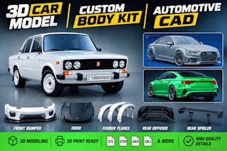 custom 3d car parts modeling rc hobbyists bodykit automotive cad for 3d printing
