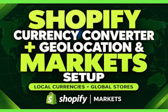 set up shopify currency converter, geolocation and shopify markets