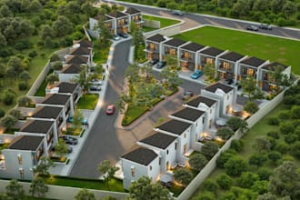 design 3d residential masterplan housing development subdivision siteplan render