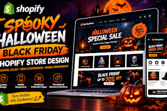 design spooky halloween black friday shopify dropshipping store seasonal sales
