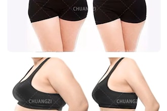 do professional body and belly retouching for fitness and portrait photos