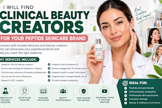 find clinical beauty creators for your peptide skincare brand