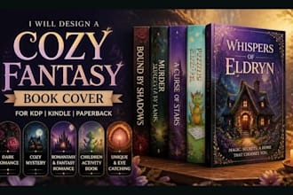 design a cozy fantasy book cover for kdp kindle and paperback