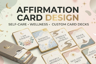 design beautiful affirmation cards and self care card decks