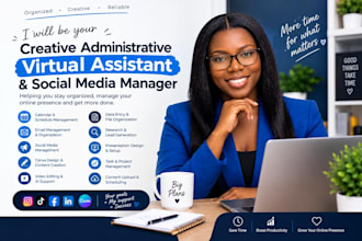 be your creative administrative virtual assistant and social media manage
