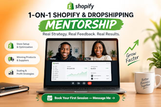be 1 on 1 shopify dropshipping ecommerce coach and mentor shopify consultant