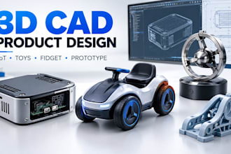 do 3d custom iot enclosure 3d mobility baby toy car desk toy cad model prototype