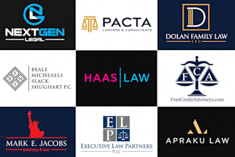 do modern legal lawyer attorney law firm or consultancy logo with brand identity