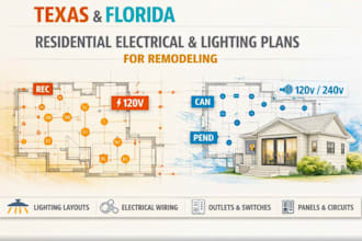 create texas florida residential electrical lighting plans for remodeling