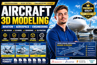 3d aircraft design airplane fighter jet helicopter drone model for manufacturing