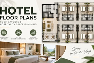 design hotel floor plans, room layouts, hospitality space planning