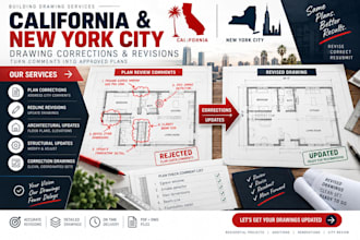revise california and new york city correction drawings and plans