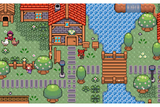 pixel art tileset background rpg map 2d top down game assets sprite sheet