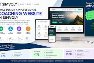 design personal fitness life business career simvoly coaching booking website