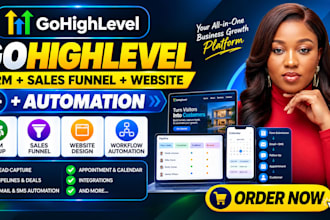 build gohighlevel sales funnel landing page website and CRM automation