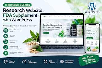 build research website, fda supplement with wordpress nutraceutrical site