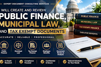 create and review public finance, municipal law, and tax exempt documents