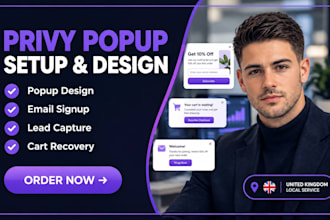 setup privy popup design email signup privy lead capture cart recover automation